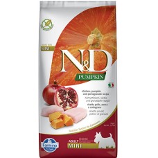 ND Pumpkin Chicken & Pomegrante Mini Adult - пълноценна храна с тиква за кучета в зряла възраст една година, от дребните породи с пиле и нар